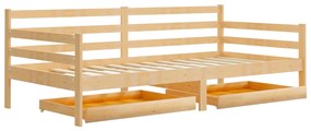 Divano letto con cassetti 90x200 cm legno massello di pino