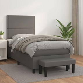 Giroletto A Molle Con Materasso Grgio 90x200 Cm İn Similpelle /