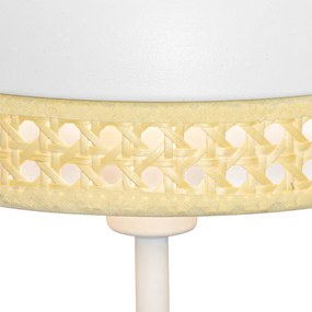 Lampada da parete orientale bianca con rattan 20 cm - Magna Rattan