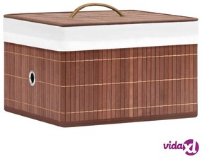 vidaXL Scatole Portaoggetti 4 pz in Bambù Marroni