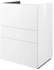 Mobile da bagno a terra L 60 x H 84 x P 48 cm bianco laccato lucido, 3 cassetti SENSEA Neo Line