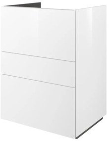 Mobile da bagno a terra sotto lavabo L 60 x H 84 x P 48 cm bianco laccato lucido, 3 cassetti SENSEA Neo Frame