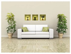 Set di 3 adesivi con effetto 3D Alberi Bonsai su Spot - Ambiance