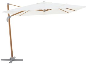 Ombrellone a palo laterale marrone AGORA NATERIAL con telo quadrato bianco L 286 x P 286 x H 264 cm
