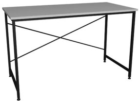 Scrivania Stile Industrial Ferro E Legno 120x60x73 Adam Bianca