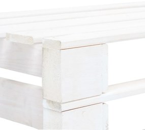 Divano centrale giardino su pallet bianco legno pino impregnato