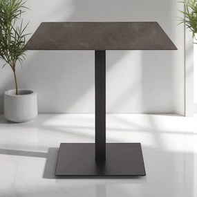 Tavolo bar pub ristorante da esterno 80x80 cm con piano in HPL Piombo H 74