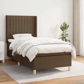 Giroletto A Molle Con Materasso Marrone Scuro 80x200 Cm Tessuto /