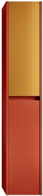 Colonna per mobile bagno Niwa 2 ante P 27 x L 30 x H 160 cm laccato opaco paprika con vetro senape cannettato