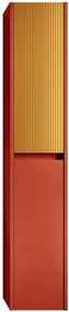 Colonna per mobile bagno Niwa 2 ante P 27 x L 30 x H 160 cm laccato opaco paprika con vetro senape