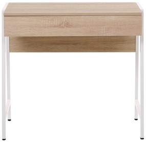 Set di mobili da ufficio legno chiaro e bianco FOSTER/CARTER Beliani