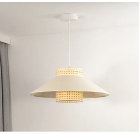 Duolla - Lampadario a sospensione con filo RIO RATTAN 1xE27/15W/230V diametro 45 cm beige/rattan