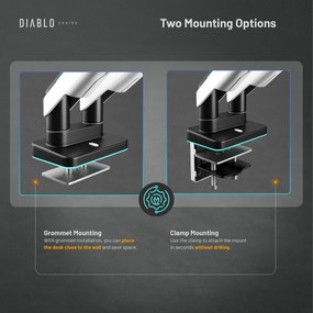 Supporto Doppio per Monitor da 49 Pollici Bianco e Nero X-Arm Dual RGB