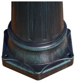 Lampione da Giardino 3 Bracci 230 cm Verde Scuro/Nero Aluminio