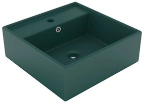 Lavabo Con Troppopieno Quadrato Verde Opaco 41x41 Cm Ceramica /