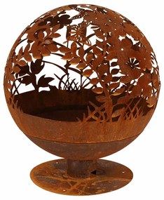 Braciere Con Motivo A Foglie Ruggine Ff294 /