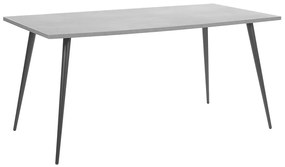 Tavolo da pranzo effetto cemento e nero 160 x 80 cm SANTIAGO Beliani