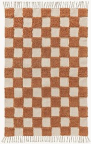 Tappeto in cotone artigianale con struttura in rilievo Caro
