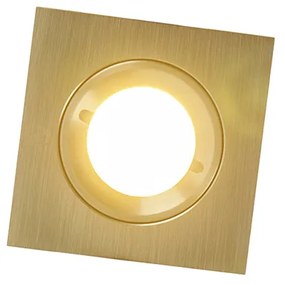 Set di 6 faretti da incasso moderni oro quadrati IP44 - Xena