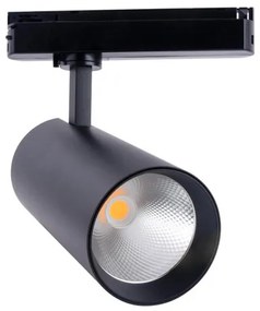 Faro LED 40W Monofase Nero 38°e 60° 130LM/W CRI92 no Flickering Colore Bianco Caldo 2.700K