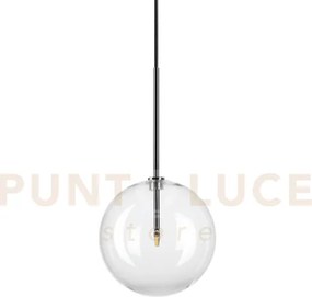 Equinoxe sospensione in vetro trasparente e cromo 1 luce attacco g4...