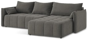 Divano angolare grigio scuro allungabile/con contenitore (con penisola a destra/con chaise lounge) Moku – Makamii