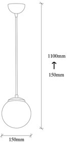 Lampadario dorato con paralume in vetro ø 15 cm Efe – Opviq lights