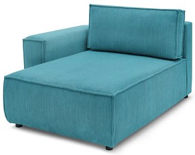 Modulo del divano in velluto a coste blu, angolo sinistro Nihad modular - Bobochic Paris