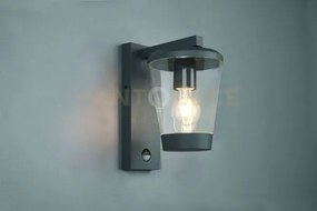 Cavado applique da esterno antracite con diffusore trasparente ip44...