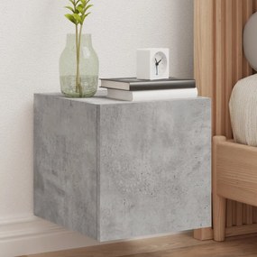 Mobili tv a parete con luci led 2pz grigio cemento 30,5x35x30cm