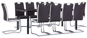 Set Sala Da Pranzo 11 Pz İn Similpelle Marrone /