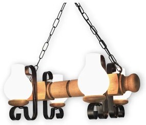 Brilagi - Lampadario a sospensione con catena RUSTIC 4xE14/40W/230V faggio