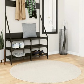Tappeto Shaggy Pamplona A Pelo Lungo Moderno Crema Ø 120 Cm /