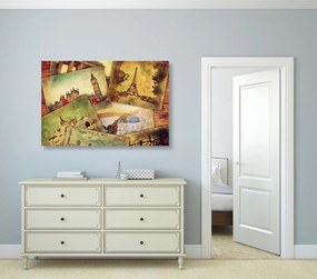 Quadro su tela – Cartolina di metropoli mondiali