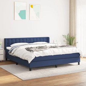 Giroletto A Molle Con Materasso Blu 160x200 Cm İn Tessuto /