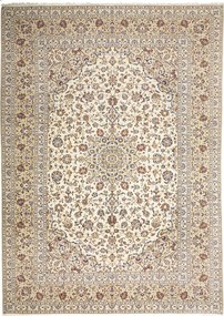 Kashan Tappeto 240x340 Beige (Iran) Annodato A Mano