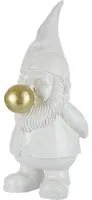 Statua gnomo con chewing gum 18,5x22x42,5 cm bianco