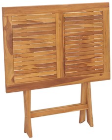 Tavolo da giardino pieghevole 90x60x75 cm in massello di teak