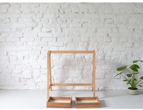 Scrivania bianca con base in frassino, lunghezza 85 cm Luka - Ragaba