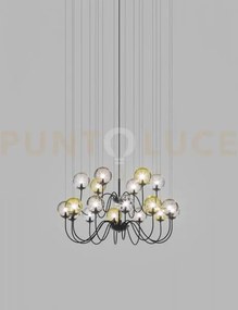 Puppet sospensione 18p multicolore 1 nero opaco 18 luci attacco g9