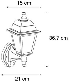 Lampada da parete antica dorata IP44 con sensore di movimento - Capital