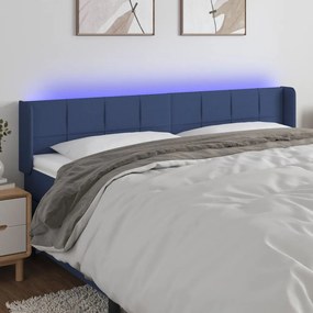 Testiera A Led Blu 183x16x78/88 Cm İn Tessuto /