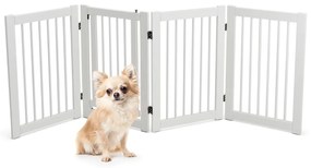 Costway Cancello per cani pieghevole 4 pezzi, Cancelletto di sicurezza per animali domestici 207x76,5x1,8cm 2 Colori