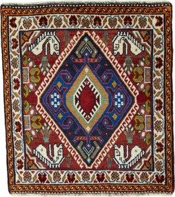 Shiraz Tappeto persiano 60x70 Rosso (Iran) Annodato A Mano