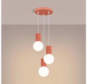 Sollux SL.1755 - Lampadario a sospensione con filo HALO 3xG9/8W/230V diametro 25 cm rosa