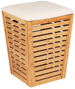 WENKO 25143100 - Cesto per la biancheria BAMBUSA 40x56 cm marrone