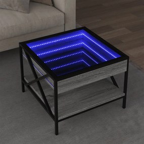 Tavolino Da Salotto Con Led Infinity Grigio Sonoma 50x50x38 Cm /