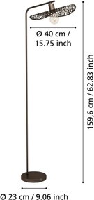 Eglo 44127 - Lampada da terra SWABY 1xE27/60W/230V, finitura bronzata
