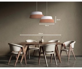 Duolla - Lampadario a sospensione con filo GALAXY 1xE27/15W/230V diametro 50 cm marrone/bianco