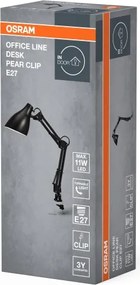 Osram - Lampada da scrivania con clip DESK LINE 1xE27/11W/230V nera
